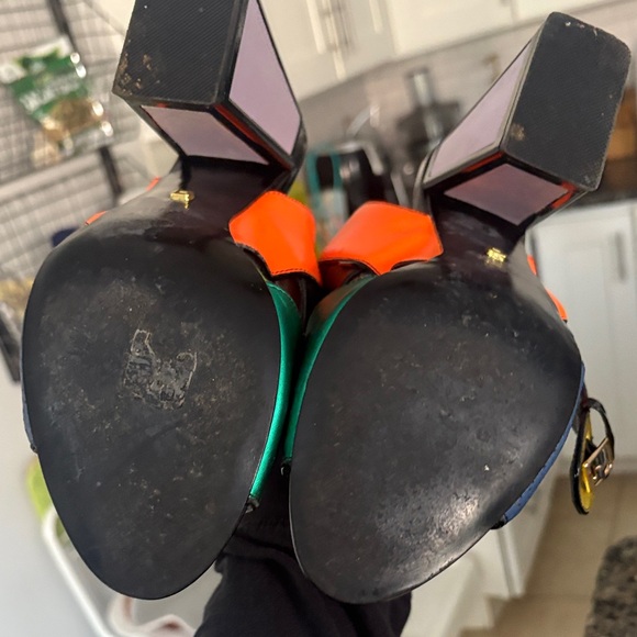 Colorful Women's Block Heel Sandals - Picture 4 of 6